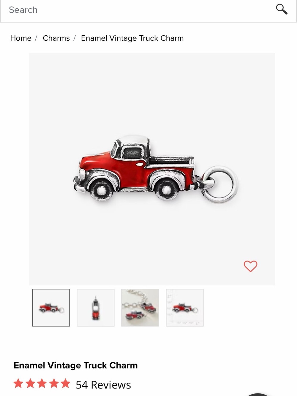 James Avery Red Enamel Vintage Truck Charm